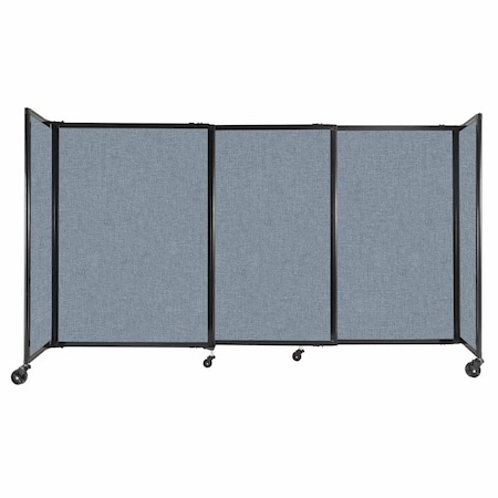 Versare StraightWall Sliding Portable Partition 7'2" x 4' Powder Blue Fabric 1448304
